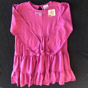 Hanna Andersson 100% Cotton Pink Floral Embroidered Twirl Dress Size 140 9-11Yrs